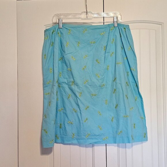 Women's‎ Talbots Woman Dragonfly Embroidered Lined Skirt Size 16W - Picture 2 of 7
